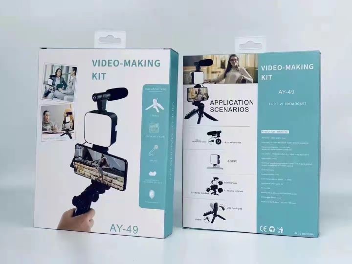 AY-49%20Remote%20Control%20Vlogging%20Video%20Making%20Kits%20Microphone%20LED%20Fill%20Light%20Mini%20Tripod%20-%20Image%202