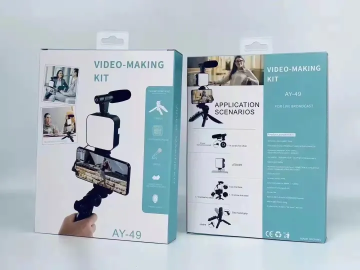 AY-49%20Remote%20Control%20Vlogging%20Video%20Making%20Kits%20Microphone%20LED%20Fill%20Light%20Mini%20Tripod%20-%20Image%202