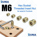 M6 Threaded Insert Nut Hex Socket for Wood & Furniture.