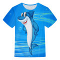 Baby shark summer short-sleeved clothing new children's clothing 3D T-shirt quick-drying polyester shirt boys and girls clothes. 