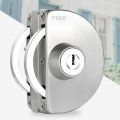 Heavy Duty 3 Keys Office Glass Door Lock 13-18mm No Need Drilling Glass Display Cabinet Locks Stainless Steel Rotary Sliding Room Door Locks Shop. 