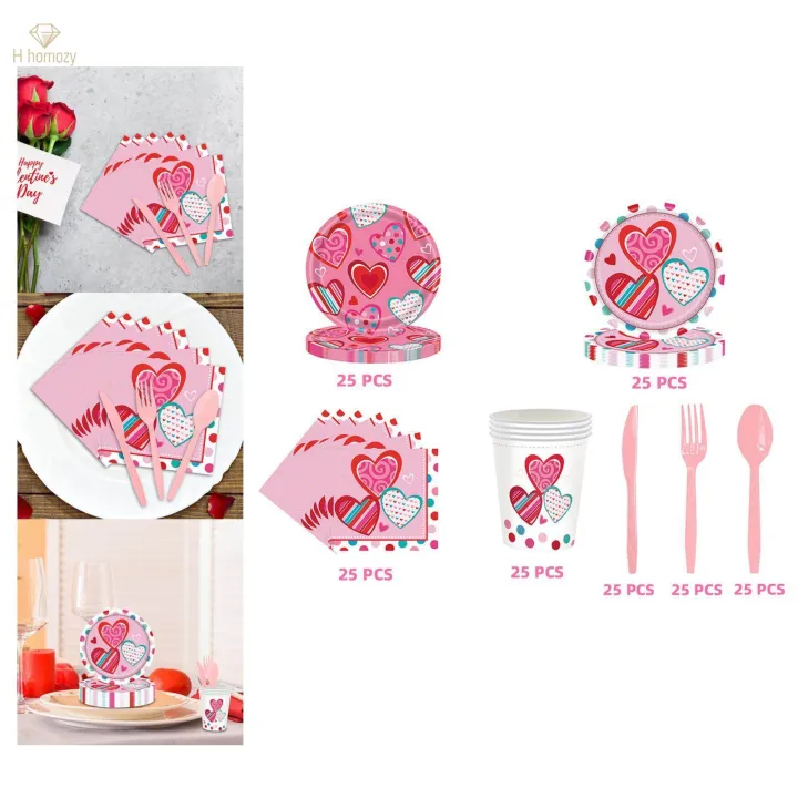 Valentine's%20Day%20Decoration%20Valentines%20Day%20Tableware%20Set%20for%20Holiday%20Wedding%20-%20Image%202