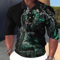 Animal Wolf Polo 3d tiger Lion Eagle Wolf Bear Print Fashion Polo T Shirts For Men Top Oversized Street Long Sleeve Men Clothing Ruiqir Super Store. 