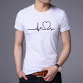 Live Heartbeat T-Shirt Design Half Sleeve T-Shirt For Man- Comfort for Summer Wear.
