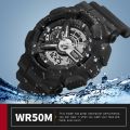 SYNOKE Men's Watch Digital Analog Dual Display Multifunction 50M Waterproof Sports Watch.