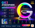 G63 Speaker Lamp - APP Control 3 in 1 Multi-Function Bluetooth Speaker With Wireless Charging, RGB Light and Alarm Clock - Charger G Lamp with Sunrise Alarm for Bedroom & Bedside table (G Speaker). 