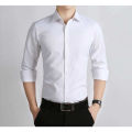 White Cotton Formal Shirt For Men.