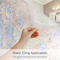 Window Privacy Film Frosted Glass Window Film Sun Blocking Window Film Non-Adhesive Heat Control Removable Window Stickers Decor.