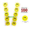 100 pcs x 2.5cm Round Yellow Smiley Face Sticker Self Adhesive Happy Face Circle Label Stickers. 