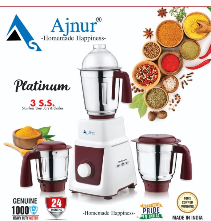 1000 Watts Ajnur Platinum Blender Plus Mixer Grinder | Daraz.com.bd