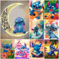 Disney 2024 New Diamond Painting Stitch Craft Kit Seaside Mosaic Lilo Full Square Round Drill Embroidery Cartoon Kids Room Decor Vnce Lncei. 