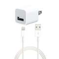 Charger with USB Cable for Iphone 5/6/6+/7/7+/8/8+/X - White. 