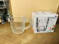 Everyday Use good quality strong Crystal Clear transparent Beautiful unique design Water Mug /Coke / Sorbat Juice premium glass Mug 1 Piece per capacity 250Ml.
