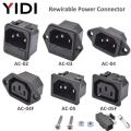 IEC 320 C13 C14 Inlet Power Plug Socket Rewirable 3 Pin Electrical Male Female Connector with Red Lamp Rocker Switch 10A Fuse. 