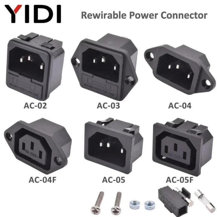 IEC%20320%20C13%20C14%20Inlet%20Power%20Plug%20Socket%20Rewirable%203%20Pin%20Electrical%20Male%20Female%20Connector%20with%20Red%20Lamp%20Rocker%20Switch%2010A%20Fuse%20-%20Image%204