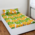 Double Size Flat Cotton Multicolor Bed Sheet Set - Two Pillow Covers Included Easy Maintenance - 300 Thread Count- Hand Washable.