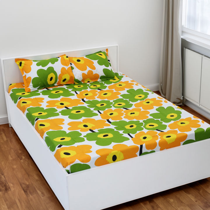 Double%20Size%20Flat%20Cotton%20Multicolor%20Bed%20Sheet%20Set%20-%20Two%20Pillow%20Covers%20Included%20Easy%20Maintenance%20-%20300%20Thread%20Count-%20Hand%20Washable%20-%20Image%204