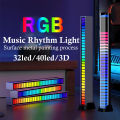 FTOYIN Creative RGB Music Sound Light 32/40/3D Metalblack Wireless Music Rhythm Light APP Control USB Rechargeable LED Light Bar. 