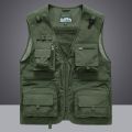 14 Pockets Summer New Men US Tactical Hiking Fishing Vest Mens Photographer Waistcoat Mesh Cargo Sleeveless Jacket Tool Vest 7XL. 