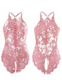 Open Lingerie Women Lace Teddy Bodysuit Plus Size Babydoll Dress Bra Underwear Set. 