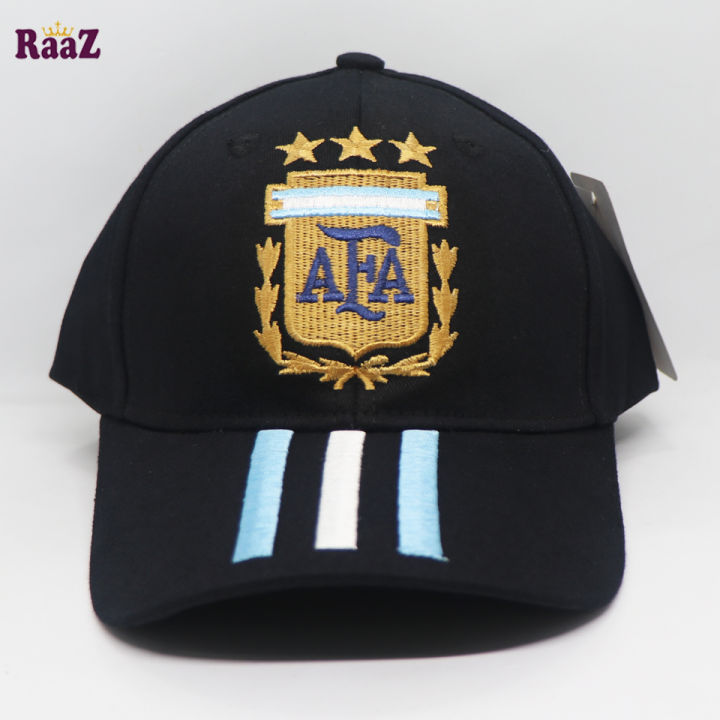 Black%20Argentina%20Three%20Star%20Cotton%20Curved%20Cap%20-%20Image%202