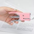 Mini Handheld Stapler with No.10 Staples Set Metal Hand Held Plier Stapler with 1000 Rose Gold Staples for Home Office Binding.