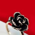 Black Rose Flower  Adjustable Women/Girls Finger Ring. 