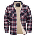 MAGCOMSEN Men's Fleece Plaid Flannel Shirt Jacket Button Up Casual Cotton Jacket Thicken Warm Spring Work Coat Sherpa Outerwear.