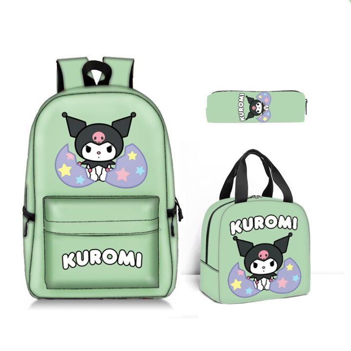 Sanrio%20kulomi%20kuromi%20school%20bag%20student%20backpack%20thermal%20insulation%20tote%20lunch%20bag%20pencil%20case%20three-piece%20set%20-%20Image%203