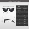 Square Polarized Sunglasses Lens Vintage Eyewear Accessories Black Grey Sun Glasses For Men/WomenBrand Unisex Retro TR90. 