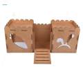 Wooden Rabbit Castle Hideout Guinea Pig Small Animal Shelter Hamster House. 