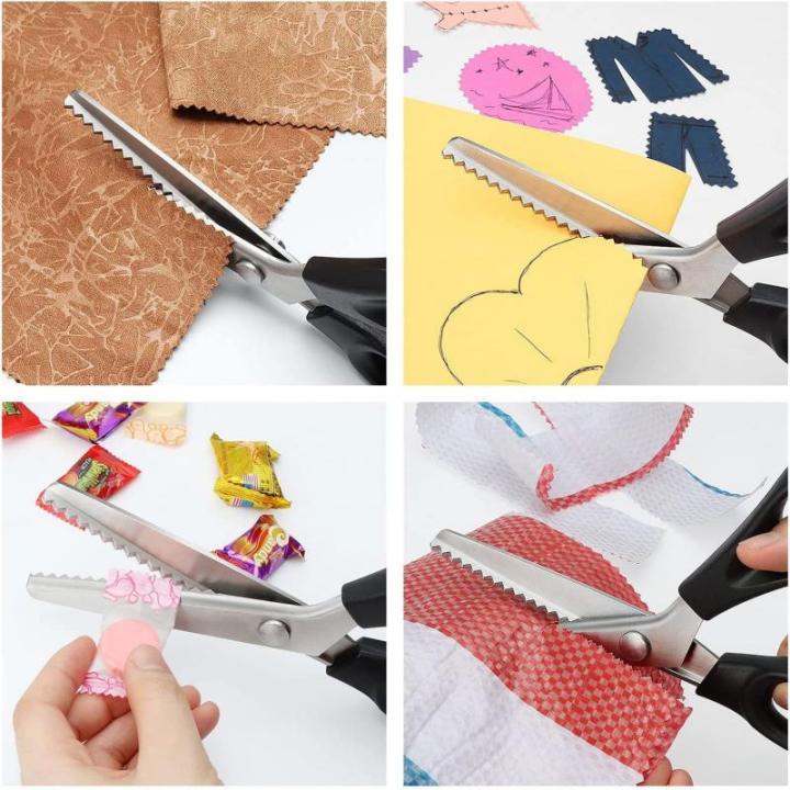 Sewing%20Scissors%20Stainless%20Steel%20Pinking%20Shears%20Comfort%20Grip%20Handled%20Professional%20Crafts%20Dressmaking%20Zig%20Zag%20Cut%20Scissors%20-%20Image%207
