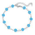 1 pc Luck Evil Eye Bracelets For Women Men Jewelry Gold Color Link Chain Colorful Enamel Bacelet 19.2cm Long. 