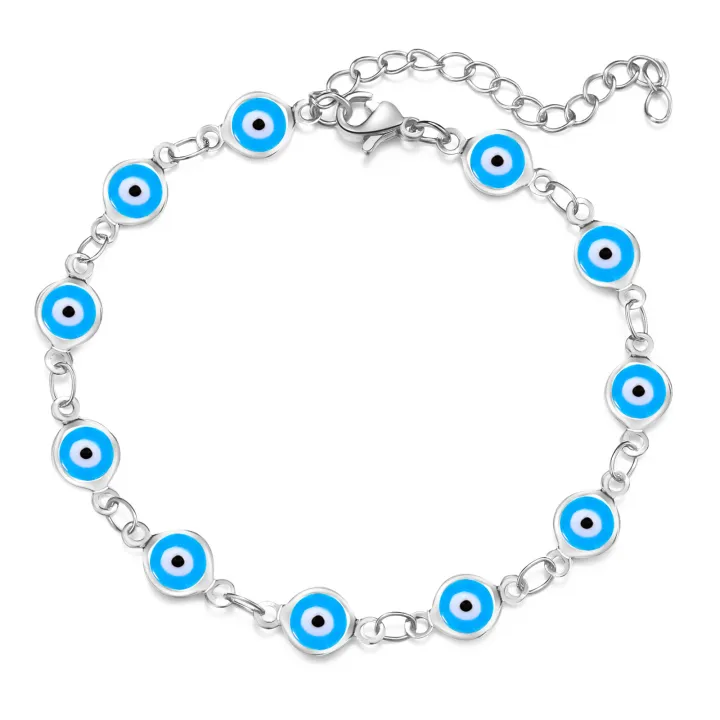 1%20pc%20Luck%20Evil%20Eye%20Bracelets%20For%20Women%20Men%20Jewelry%20Gold%20Color%20Link%20Chain%20Colorful%20Enamel%20Bacelet%2019.2cm%20Long%20-%20Image%204