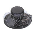 70% Women's Hat Hot Sell Floral Organza Wide Brim Church Kentucky Derby Fascinator Lady Tea Party Sun Hat. 