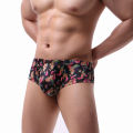 Fat Guy Panties Cross-Border European and American Large Size Big Bag Printed Men's Small Boxer Sexy Underwear Men B166. 