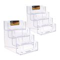 2pcs 4 Layer Lipstick Clear Office Eraser Counter Acrylic Card Holder Stand Display(null).