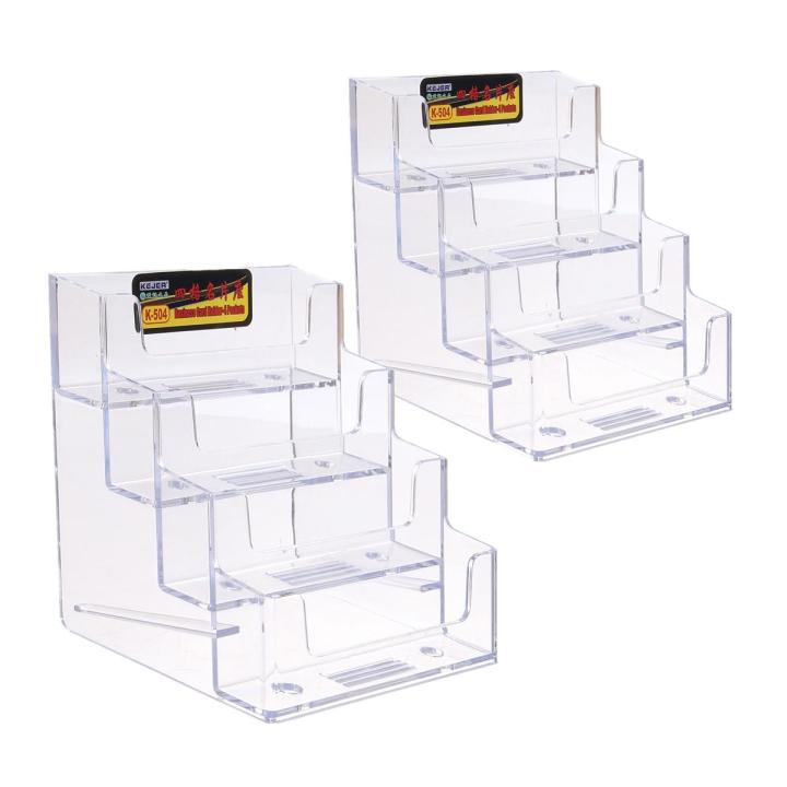 2pcs 4 Layer Lipstick Clear Office Eraser Counter Acrylic Card Holder Stand Display(null)