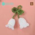 Hand-woven Pendants 2 Pcs Flores Convallariae Knitted Contrast Color Soft Fabric Diy Material Shoulder Bag Schoolbag Decor Car Interior Pendant Schoolbag Pendants. 