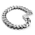 ziqiudie S925 Sterling Silver Platinum-plated Riding Crop Cuban Bracelet Men's Italian upscale men's Silver jewelry 10MM thick. 