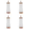OUMERY 4X Squeeze Bottle Kitchen Boat Plastic Sauce Vinegar Oil Ketchup Cruet Condiment Dispenser.