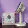 JYSUPER JY-2217 AC/DC Rechargeable 4000mAh Battery 12" Portable Desk Fan With Stylish RGB Lighting. 