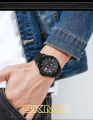 SKMEI 1654 Black Stainless Steel Analog Luxury Watch For Men - Black. 