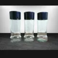 Glass clear 500ml with air tight black lid for kitchen 3 pcs.