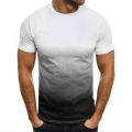 Summer Men's Leisure SportsTT-shirt Fashion Gradient Color round Neck Man's Sportswear.