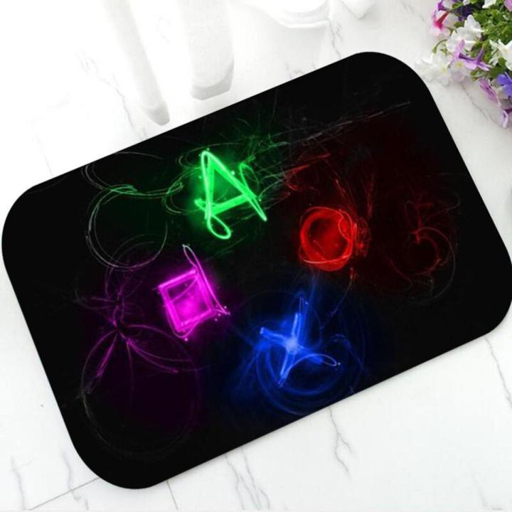 Cool Black Playstation Controller Buttons Gaming Welcome Doormat Video Games Gamer Door Mat Rug Carpet for Kitchen Bathroom Gift-40cmx60cm