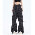 BAGGY JEANS American Style Retro Damage Feeling Spider Web Raw Hem Jeans Men's European and American Style Fried Street Loose Trousers. 