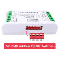 Mini 4 Channel DMX RGBW Decoder 16A RGB RGBW Strip Controller DMX 512 Dimmer Driver for LED Strip Lights DC9-24V. 