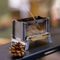 Outdoor Camping Incense Burner Mini Wood Stove Aromatherapy Holder Stainless Steel Charcoal Stove for Home Desk Easy Install Easy to Use. 