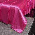 Luxury Silk Microfiber Rose Sheet Set two pcs pillow cover and one Flat sheet Fitted Sheet Bedding Set. 